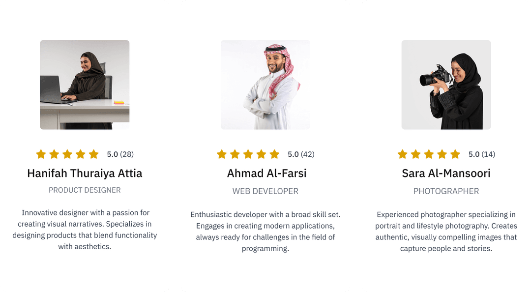 Find freelancers example image